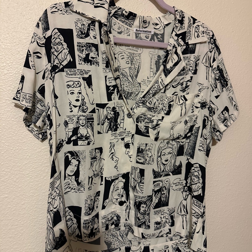 Reformtion Comic/Newsprint Top